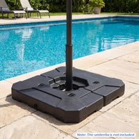 Tangkula 2-Piece 274 Lbs HDPE Square Offset Umbrella Stand with Water & Sand Filled Weight