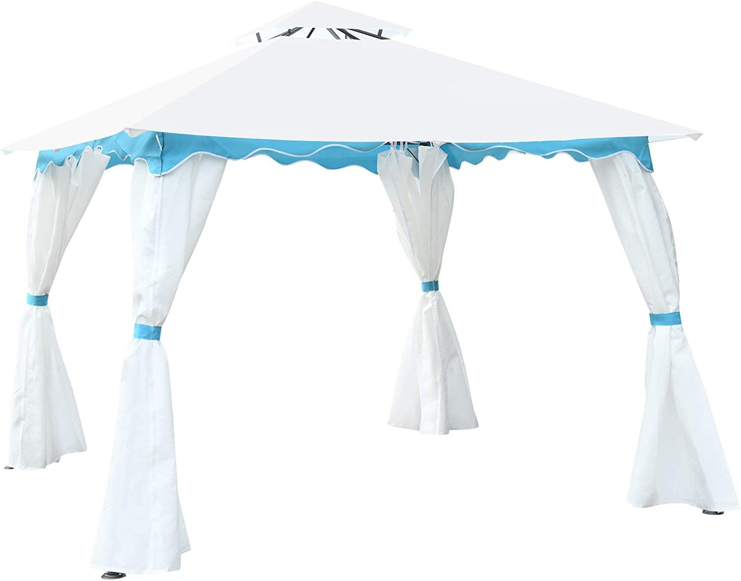 Tangkula 10 x 10 ft Patio Steel Gazebo with Side Walls