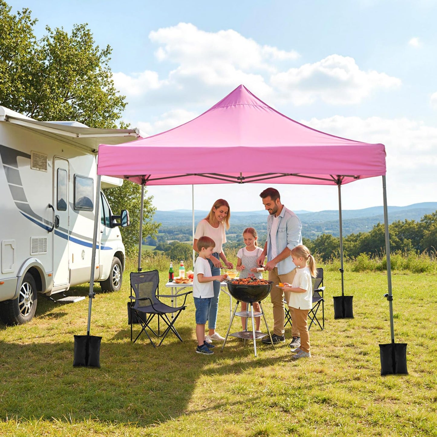 Tangkula Outdoor Tent with 3 Sidewalls & Awning for Party Picnic Event Beach Camping