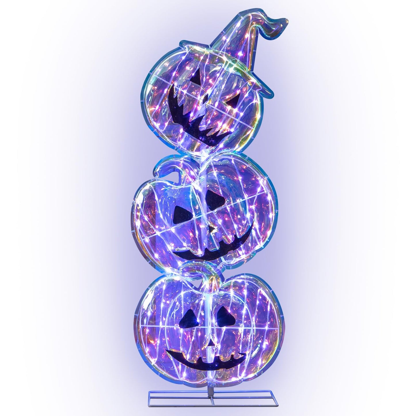 Tangkula 3.4 FT Halloween Lighted Stacked Pumpkins