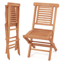 Tangkula Teak Wood Folding Patio Chairs Set of 2/4(25" x 19" x 35.5")