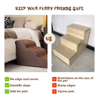 Tangkula Foam Dog Stairs for High Beds, Extra Wide & Deep Pet Ramp