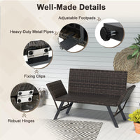Tangkula Patio Convertible Sofa for 2