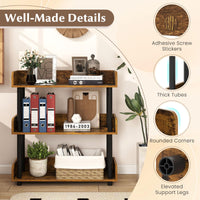 Tangkula 3-Tier Bookshelf Multipurpose Wood Standing Display Rack(1/2)