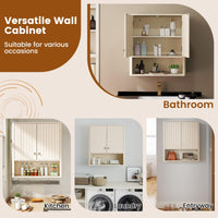 Tangkula Fluted Bathroom Wall Cabinet