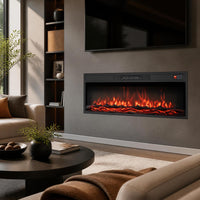 Tangkula 36/40 Inch Recessed Electric Fireplace