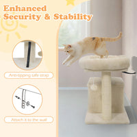 Tangkula Cat Tower with Sisal Scratching Posts for Small Spaces