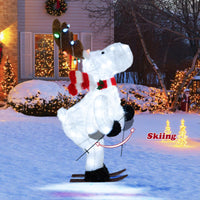 Tangkula Lighted Christmas Reindeer Decoration with LED Lights and Scarf