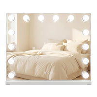 Tangkula Miroir de Maquillage 50,8 x 43,2 cm avec 14 Ampoules Modes d'Éclairage et Luminosité Réglables