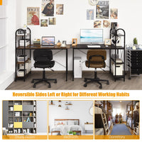 Tangkula 48-Inch Reversible Computer Desk with Storage Shelves