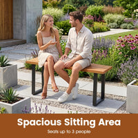Tangkula Acacia Wood Outdoor Bench(47" x 10.5" x 18",1/2)