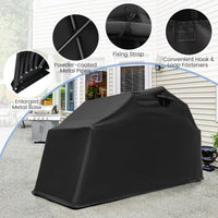 Tangkula Motorcycle Shed, Waterproof Motorcycle Garage with 600D Oxford Cover, Ventilation Window