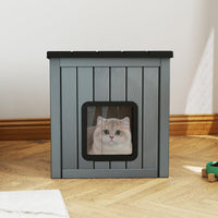 Niche pour chat Tangkula en plastique résistant aux intempéries avec 2 portes en PVC et toit en pente