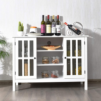 Tangkula Wood TV Stand, Classic Design Storage Console Free Standing Cabinet for TV up to 50"