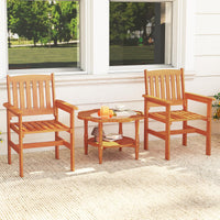 Tangkula Patio Chairs Set Outdoor Wooden Dining Chairs