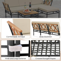 Tangkula 3 Pieces L-Shaped Outdoor Furniture Set