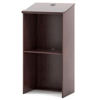 Tangkula Floor Standing Podium, Wooden Speaking Lectern with Adjustable Shelf