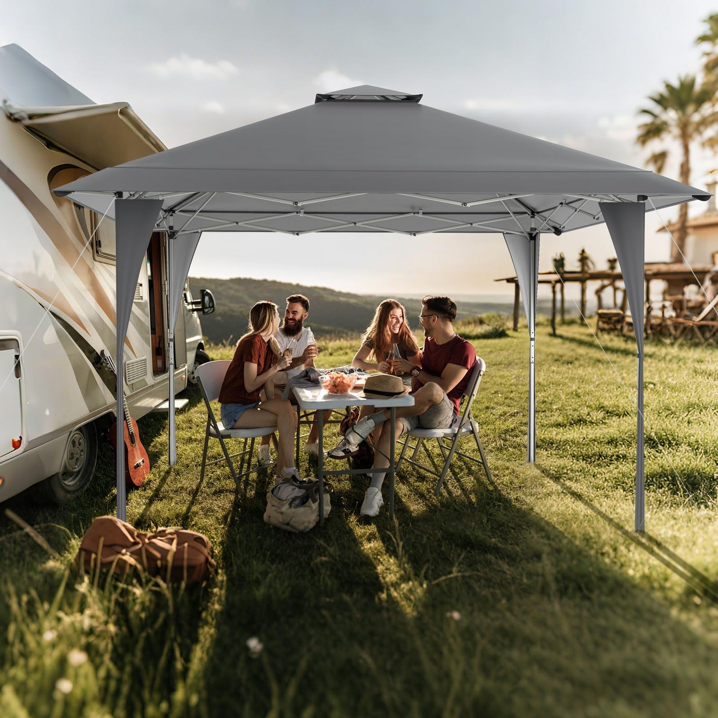 Tangkula 13x13 FT Pop Up Gazebo UPF50+ Outdoor Sunshade Shelter