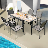 Tangkula Extendable Outdoor Dining Table Patio Dining Table