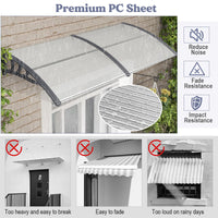 Tangkula 40" x 80" Window Awning with Hollow Sheet for Rain Snow Sunlight Protection