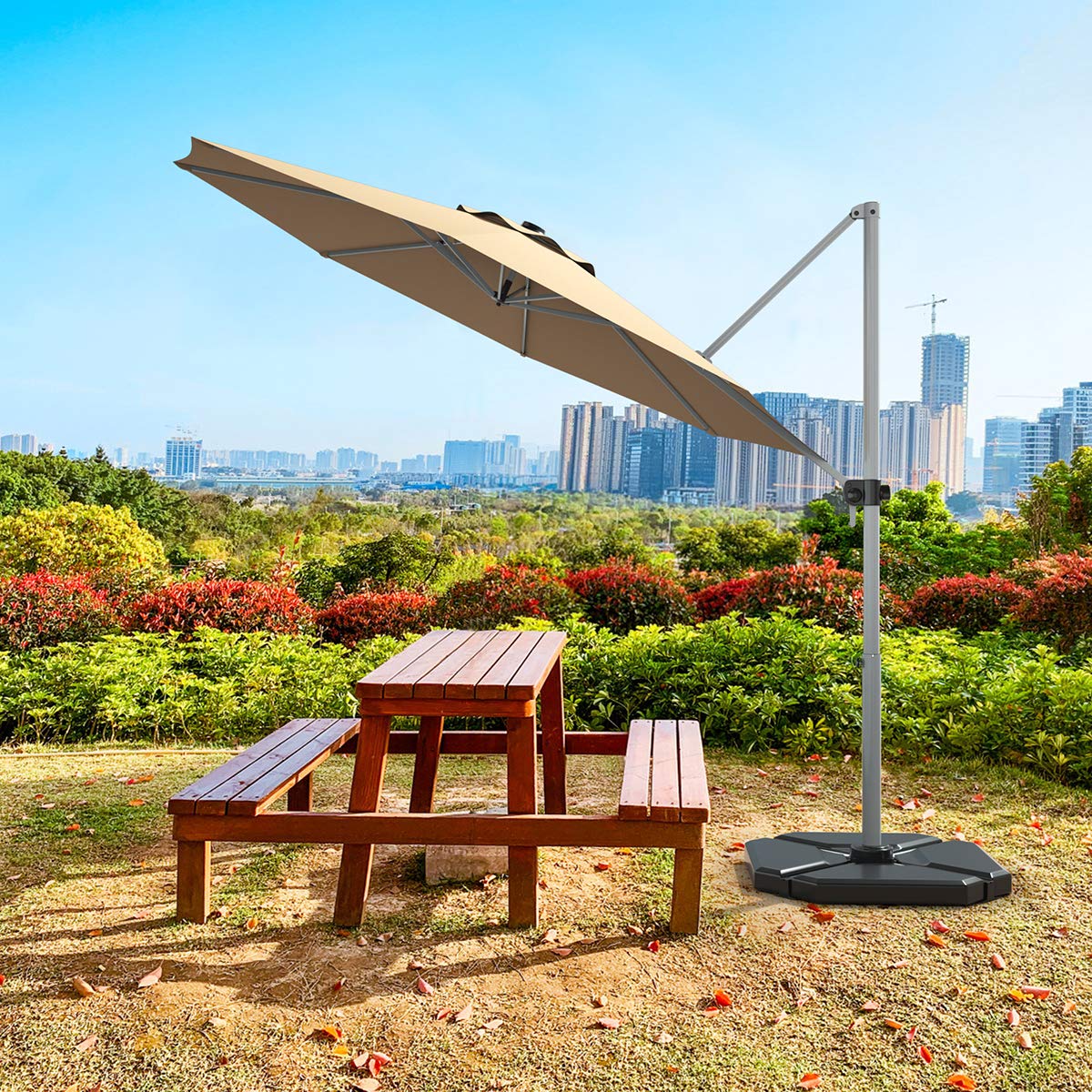 Tangkula 11ft Patio Cantilever Umbrella