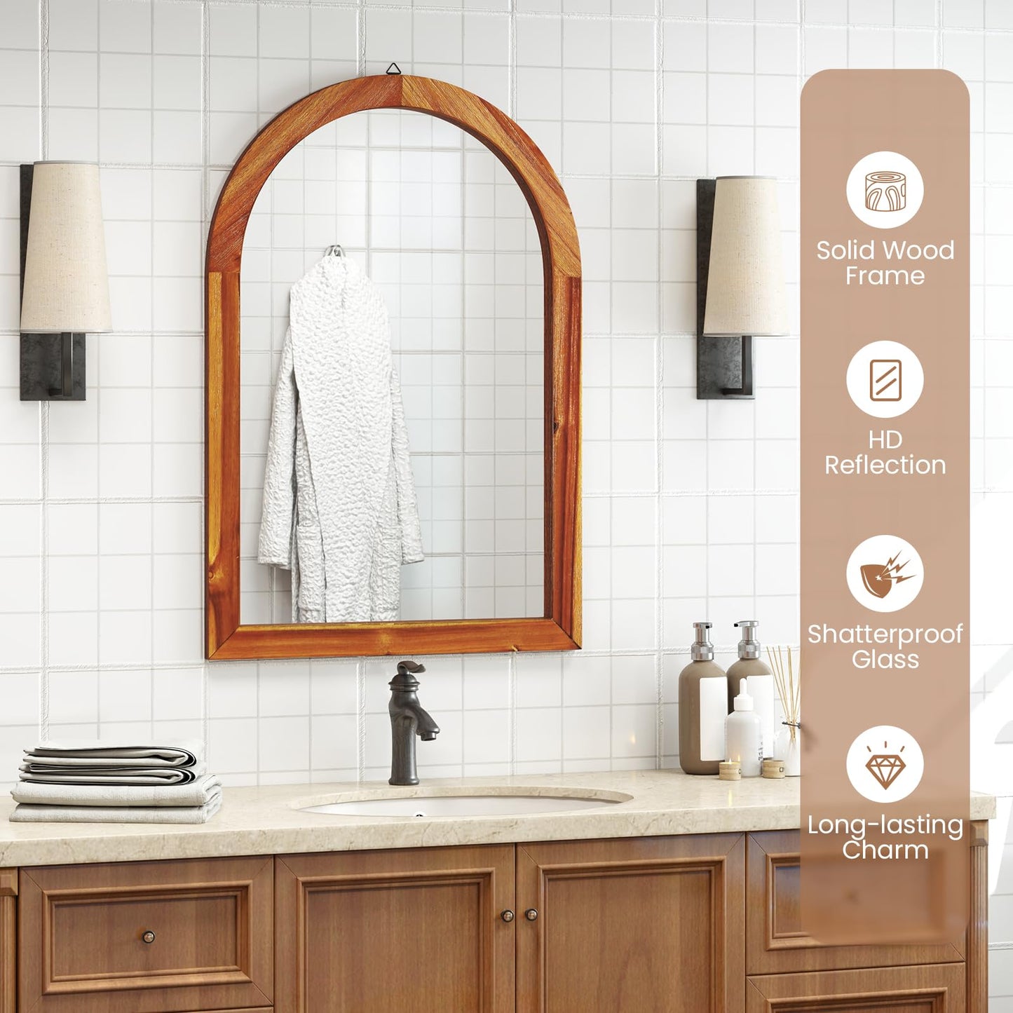 Tangkula Arched Wall Mirror