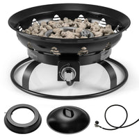 Tangkula 21 Inch Diameter Patio Portable Fire Bowl with Cover