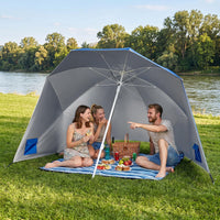 Tangkula 6.5 FT 2-In-1 Beach Umbrella with Shade for Sand | Beach Tent