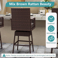 Tangkula Patio 360° Swivel Bar Stool for Backyard
