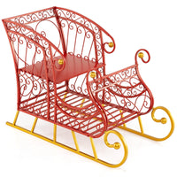 Tangkula Metal Christmas Santa Sleigh Basket with Large Cargo Area