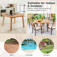 Table à manger ronde Tangkula d'extérieur pour 4 à 6 personnes pour le jardin