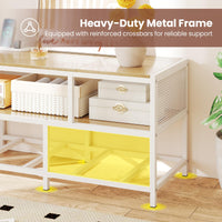 Tangkula Farmhouse TV Stand for TVs up to 65" 3-Tier Entertain Center