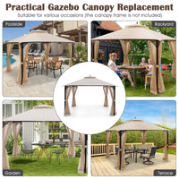 10x12 Ft Gazebo Replacement Canopy Top - Tangkula