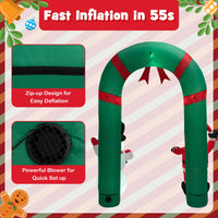 Tangkula 8 FT Christmas Inflatable Archway w/ Santa Claus & Snowman