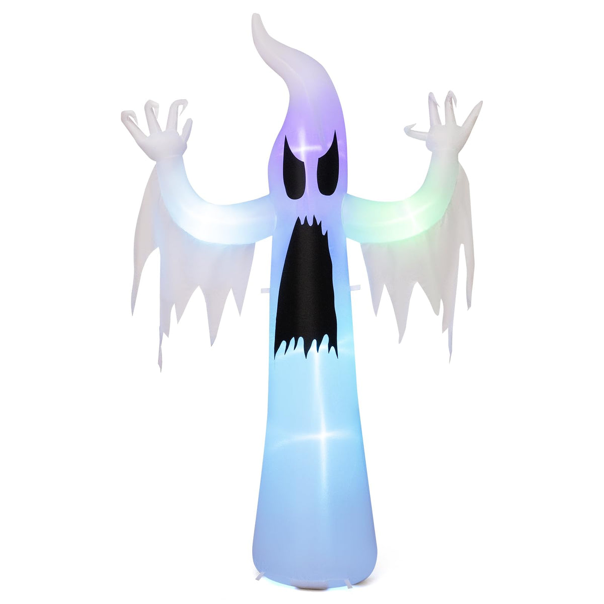 Tangkula 7.7 FT Halloween Inflatable Ghost with Built-in RGB LED Lights