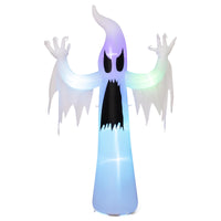 Tangkula 7.7 FT Halloween Inflatable Ghost with Built-in RGB LED Lights