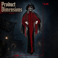 Tangkula 9.4 FT Animated Halloween Hanging Pirate with Glowing Eyes