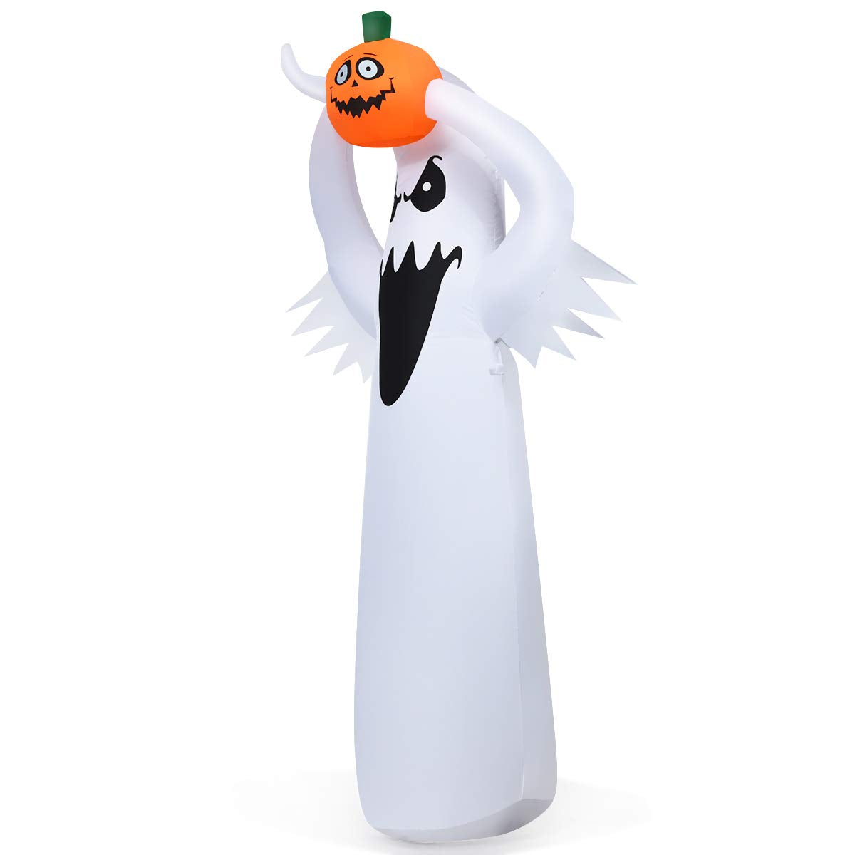 Tangkula 6Ft Halloween Inflatable Terrible Ghost w/Pumpkin