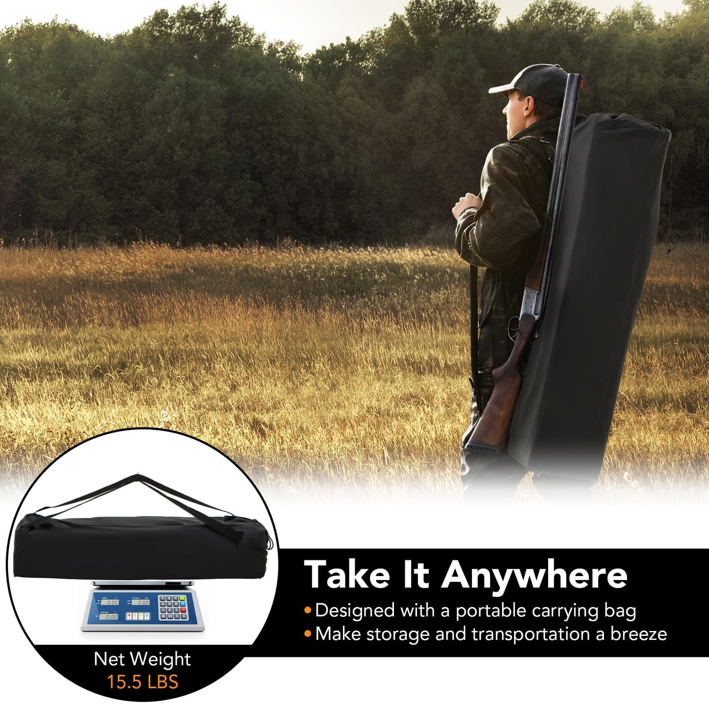 Tangkula 2-3 Person Hunting Blind, 360 Degree See Through Ground Blind with 4 Silent Slide Windows