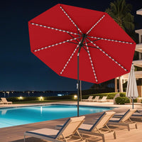 Tangkula 10 FT Solar Patio Umbrella with 96 Multi Colored Flowing LED Lights