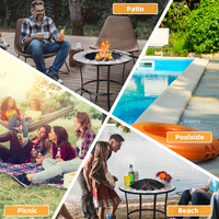 Tangkula Outdoor Fire Pit Table with Tile Tabletop