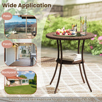 Tangkula 25.5" Wicker Patio Dining Table