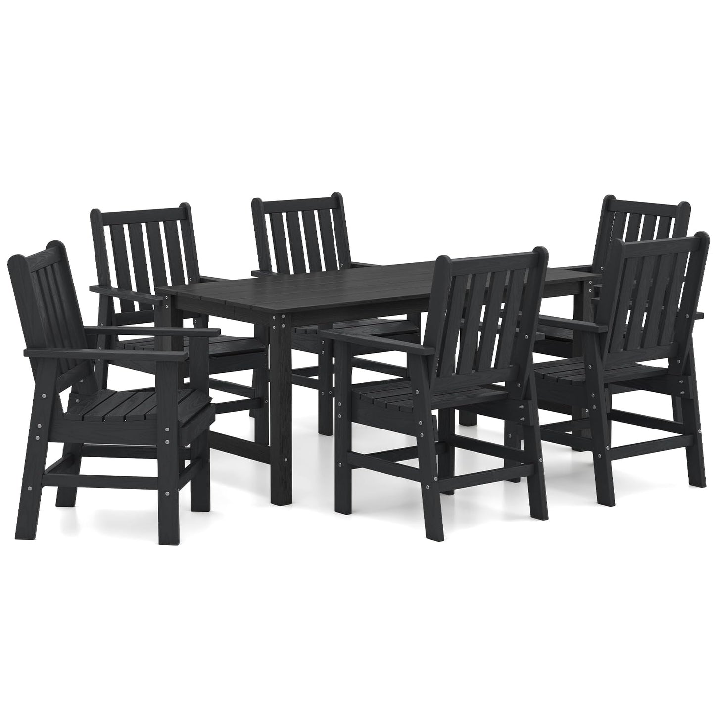 Tangkula 7 Pieces Patio Dining Set with 1.77” Umbrella Hole