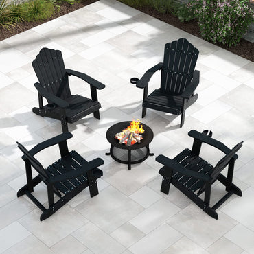 Tangkula Oversized Adirondack Chair, Patio Lounge Chairs w/Adjustable Cup Holder
