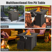 Tangkula 30 Inch Fire Pit Table with Removable Lid