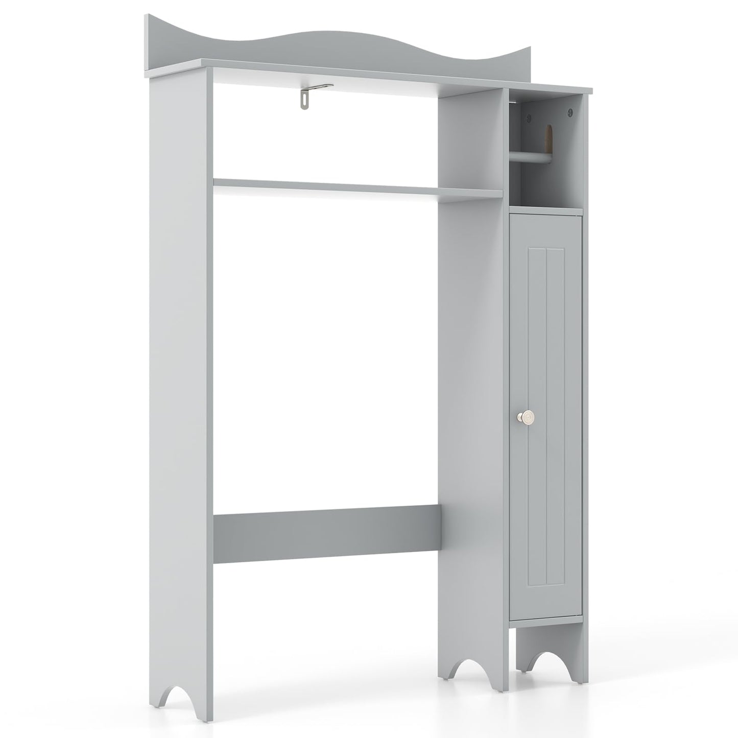 Tangkula Over The Toilet Storage Cabinet Bathroom Organizer w/Toilet Paper Holder