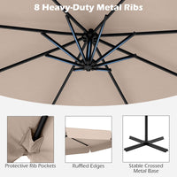 Tangkula 10FT Offset Hanging Umbrella with Cover