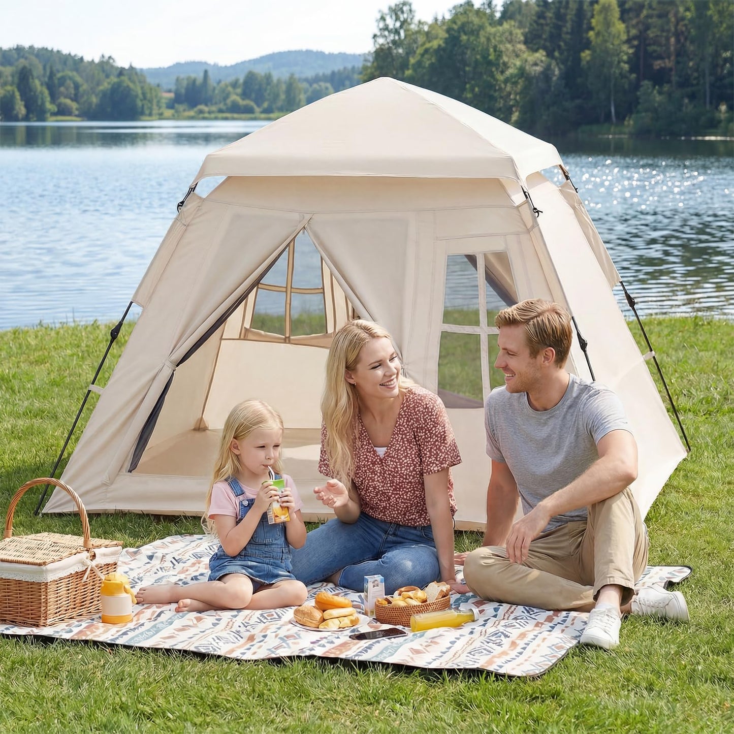 Tangkula 4 Person Camping Tent with Removable Rainfly
