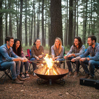 Tangkula 24 Inch Heavy-Duty Metal Fire Bowl with Handles for Outside Wood Burning