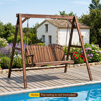 Tangkula 880lbs Wood Porch Swing Frame(72" x 54" x 66")